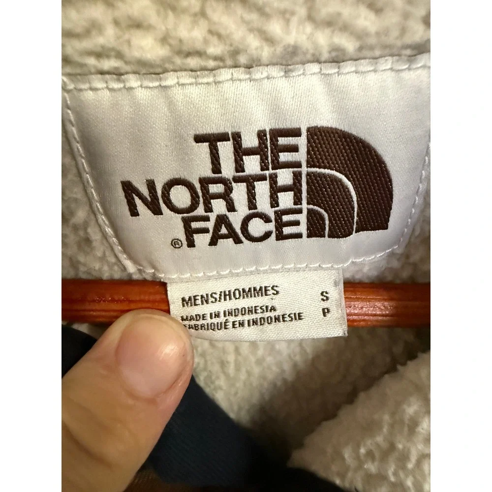 The North Face Campshire Sherpa Lined Shirt Jacket Navy Stripe NF0A4QPM Mens S